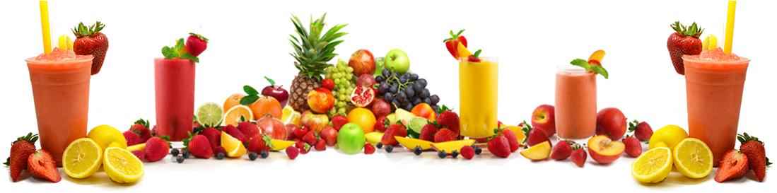 Colorful Fruit Smoothie Spread PNG image