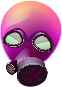 Colorful Gas Mask Illustration PNG image