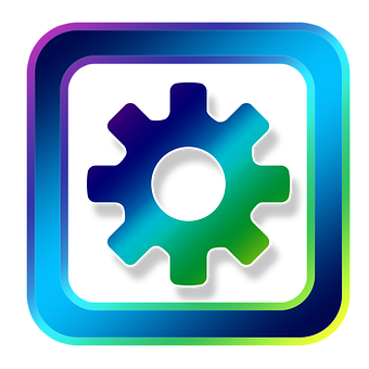 Colorful Gear Icon PNG image