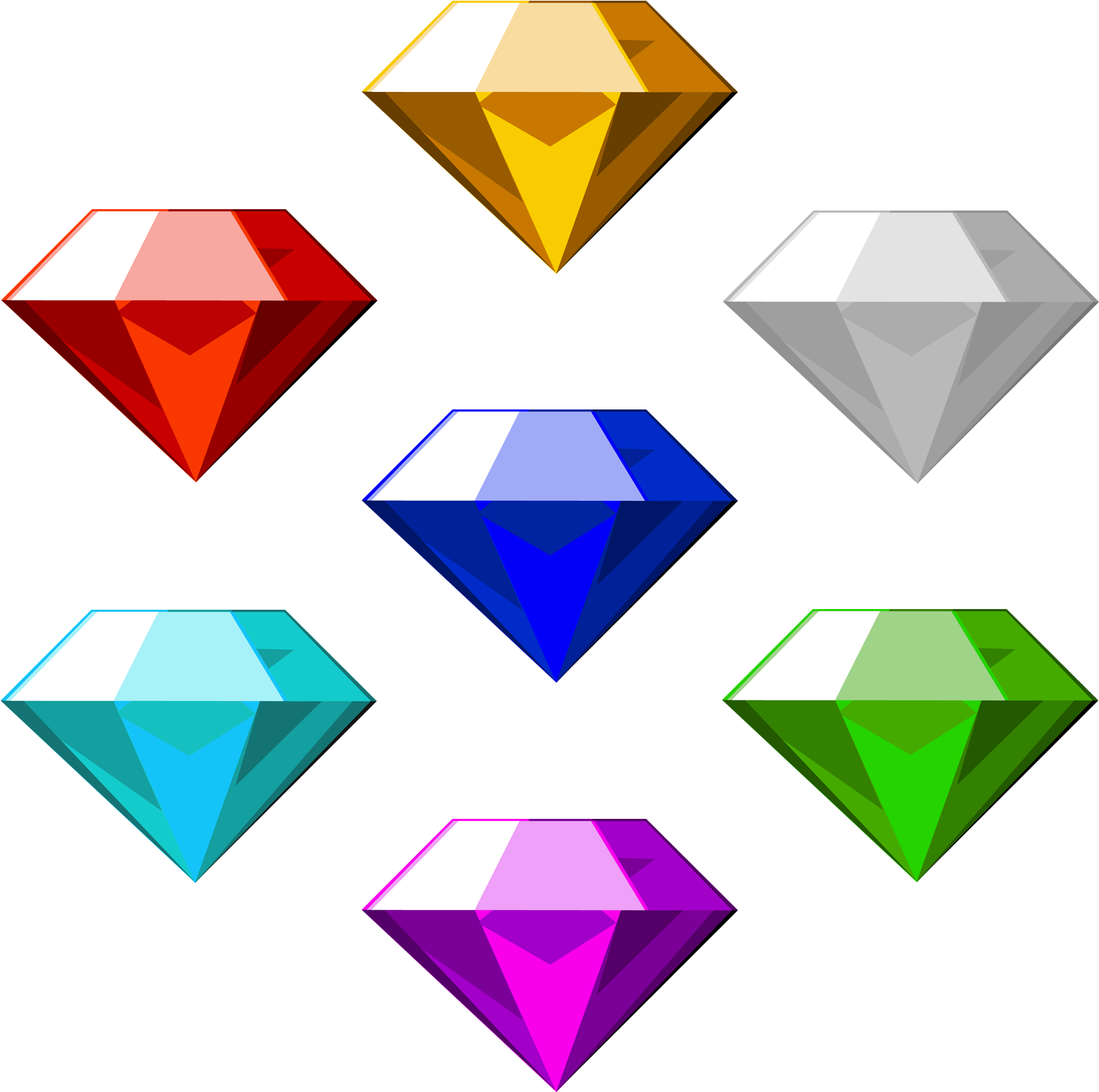 Colorful Gemstone Vector Illustration PNG image