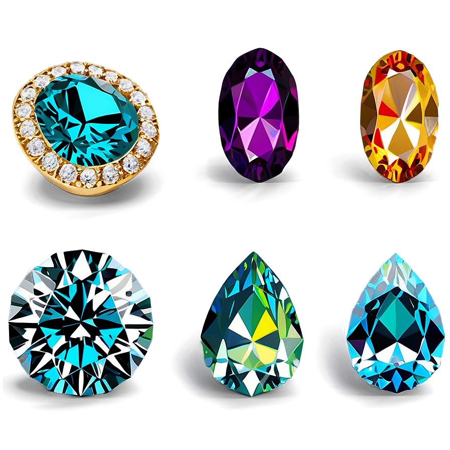 Colorful Gemstones Png 41 PNG image