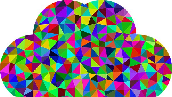 Colorful Geometric Cloud Pattern PNG image