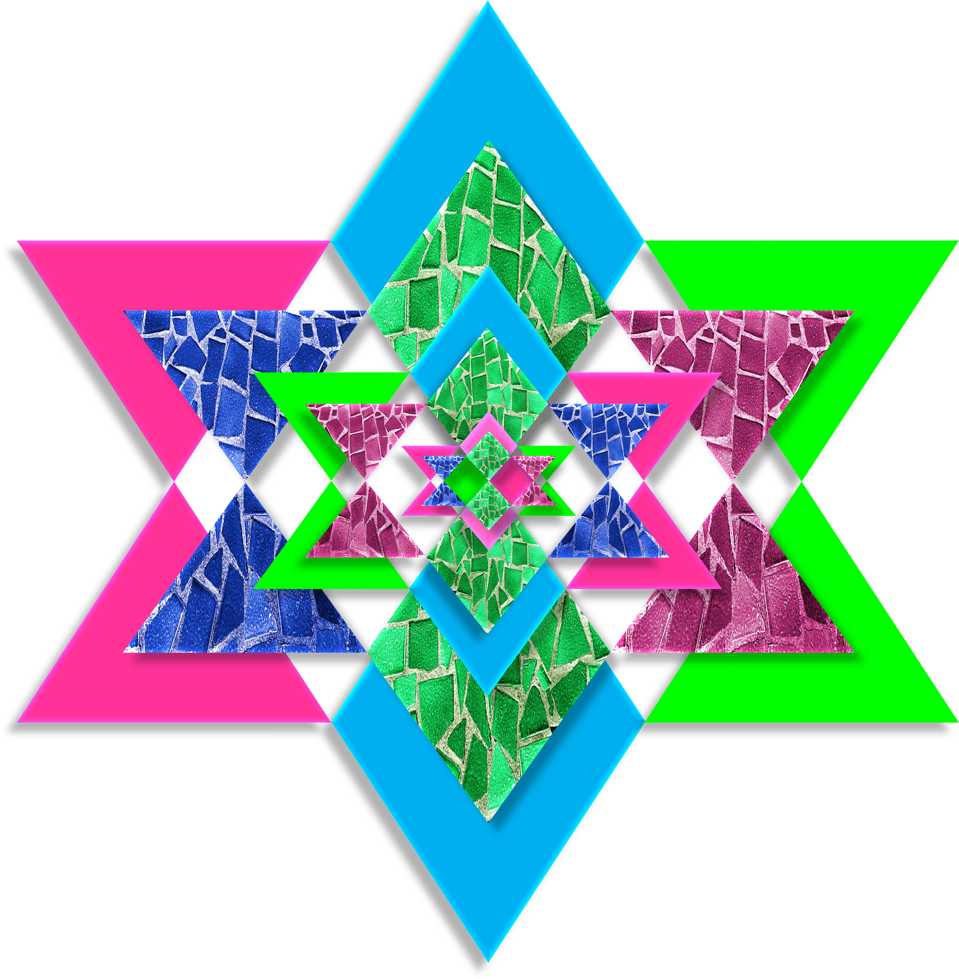 Colorful Geometric Layers Artwork PNG image