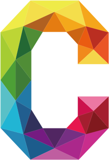 Colorful Geometric Letter C PNG image
