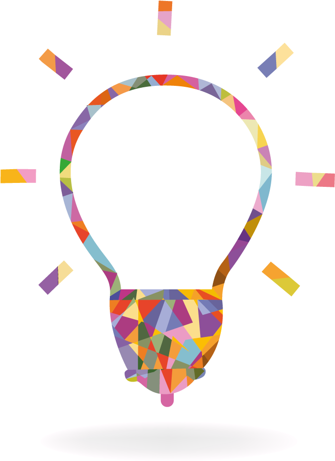 Colorful Geometric Lightbulb Idea PNG image