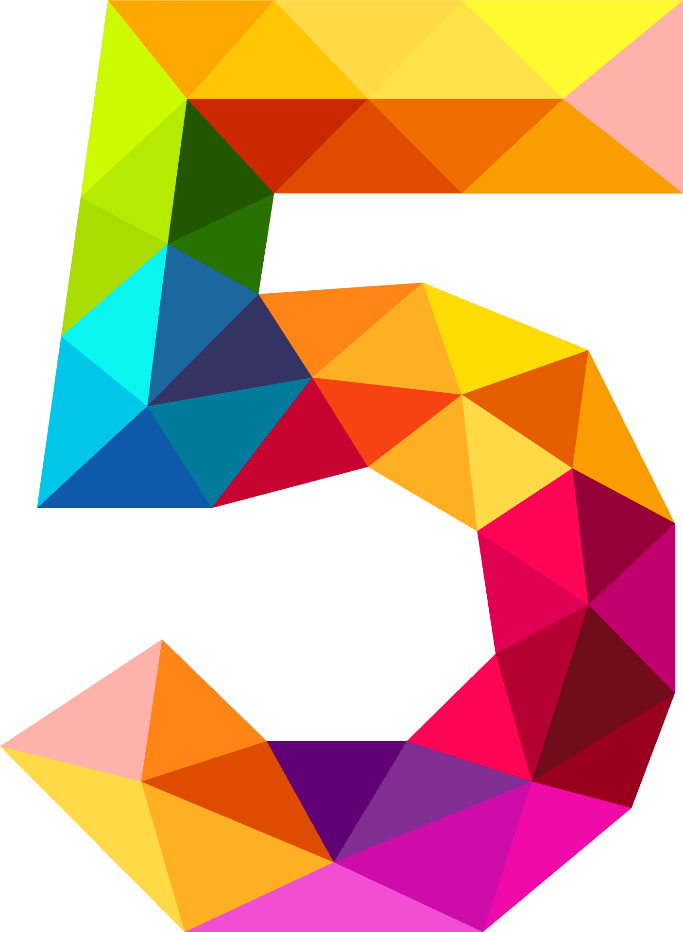 Colorful Geometric Number5 PNG image