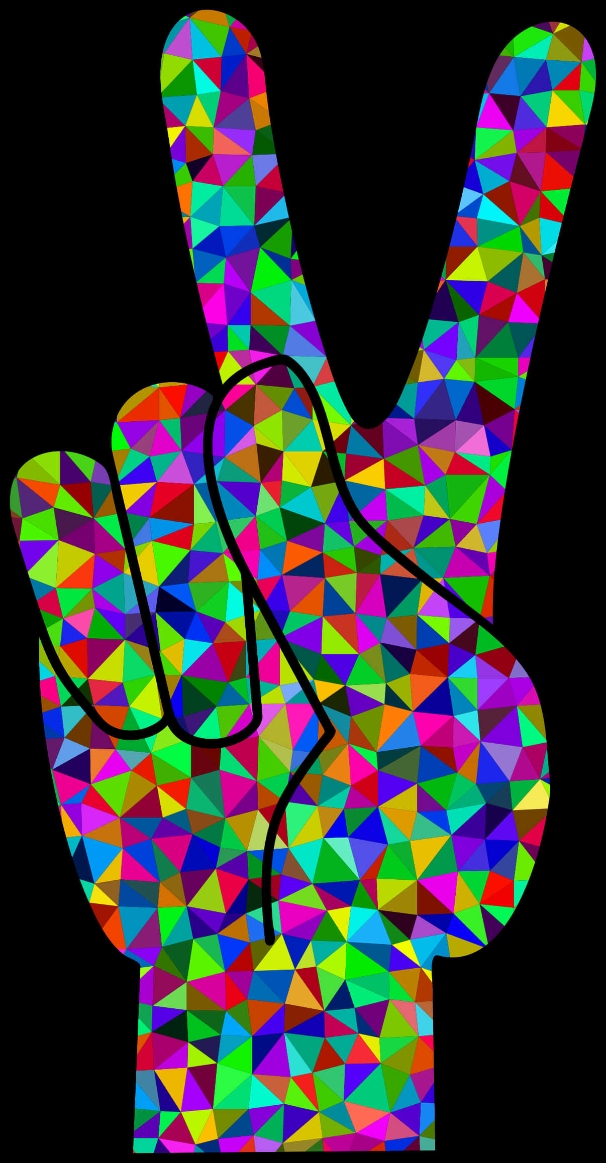 Colorful Geometric Peace Sign PNG image