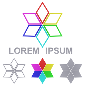 Colorful Geometric Star Logos PNG image