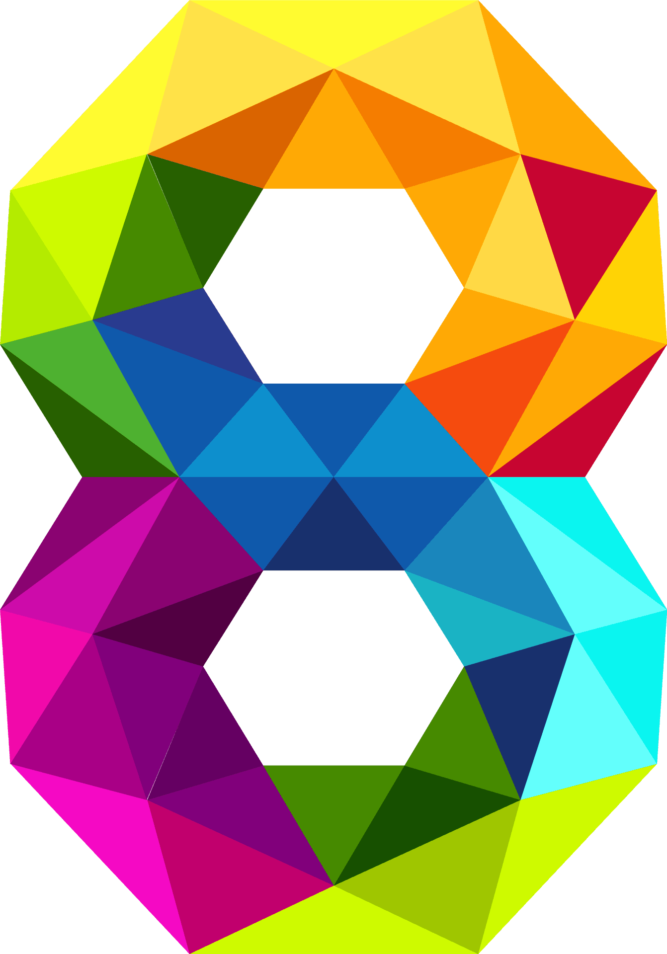 Colorful Geometric Triangles Formation PNG image