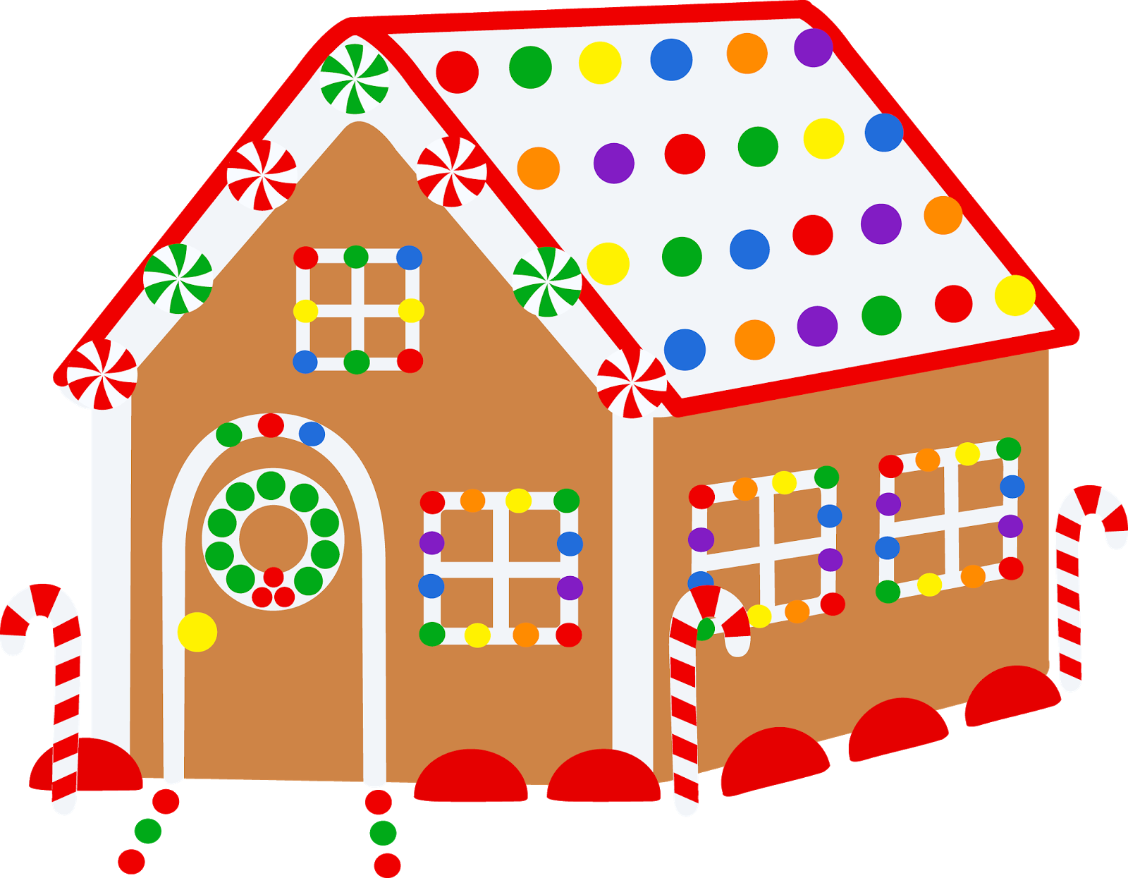 Colorful Gingerbread House Clipart PNG image