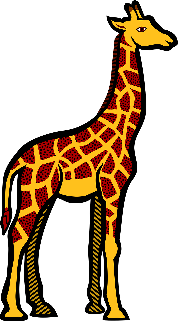 Colorful Giraffe Illustration PNG image