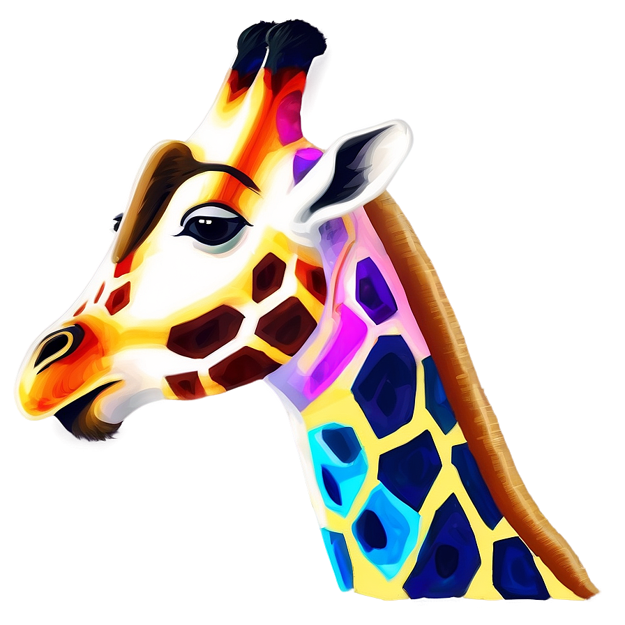 Colorful Giraffe Illustration Png 05062024 PNG image