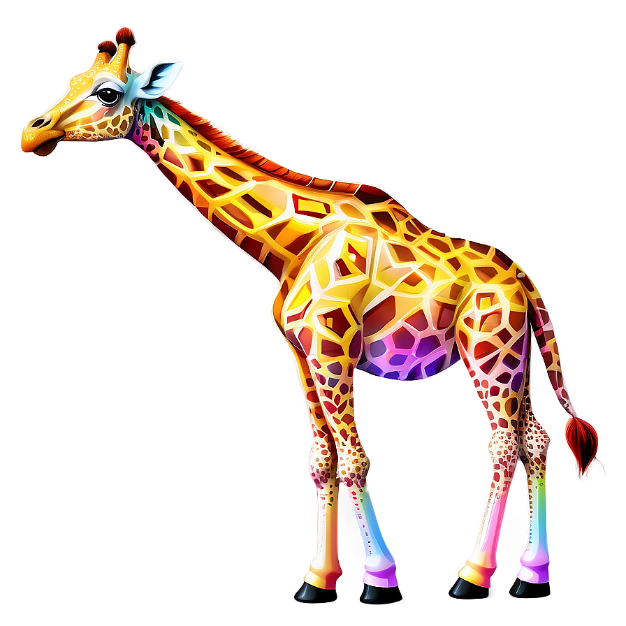 Colorful Giraffe Illustration Png Nwd PNG image