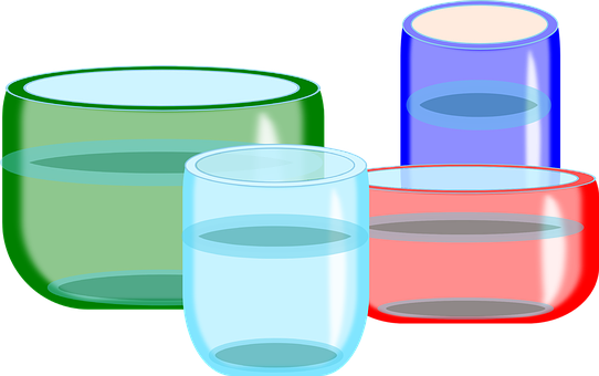 Colorful Glasses With Water Illustration PNG image