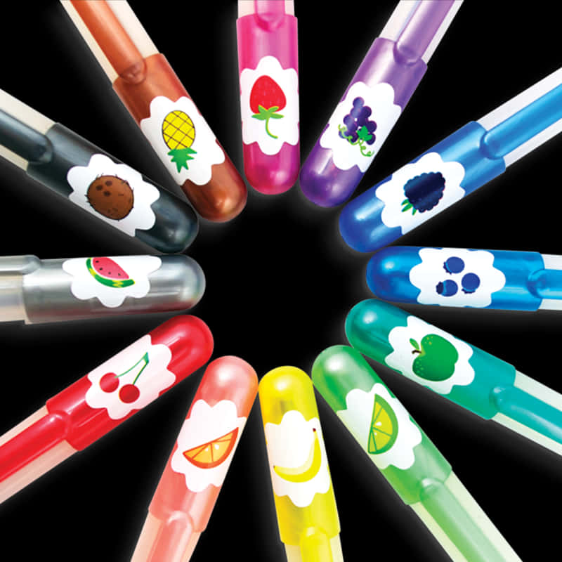 Colorful Glitter Pens Collection PNG image