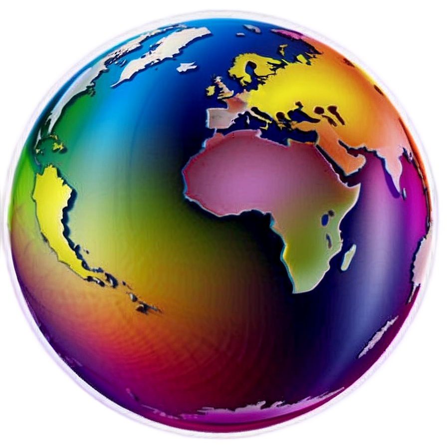 Colorful Globe Art Png 88 PNG image