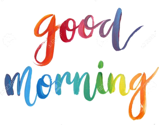 Colorful Good Morning Text Illustration PNG image