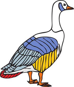 Colorful Goose Illustration PNG image