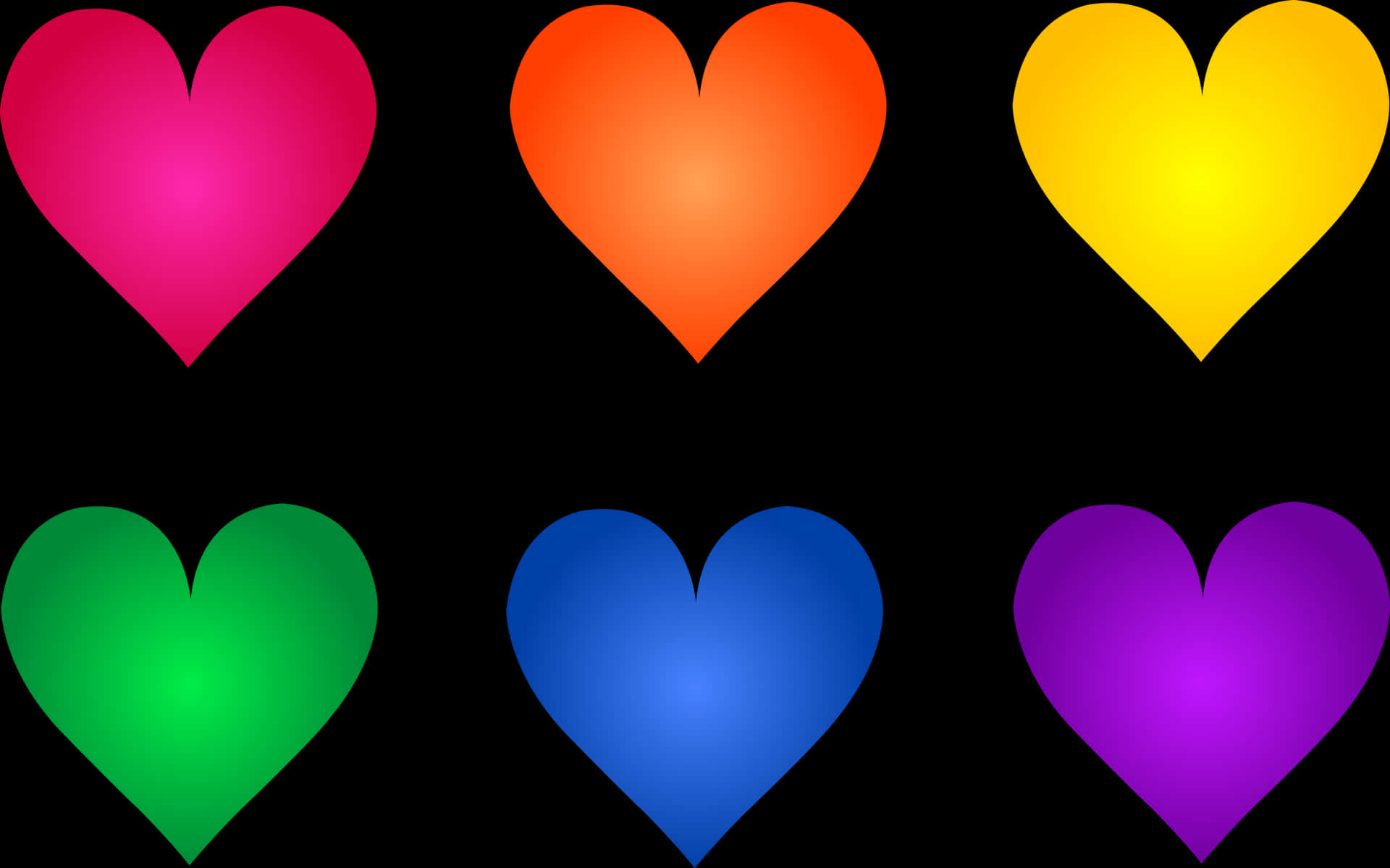 Colorful Gradient Hearts Clipart PNG image