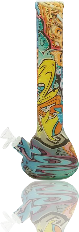 Colorful Graffiti Glass Bong PNG image