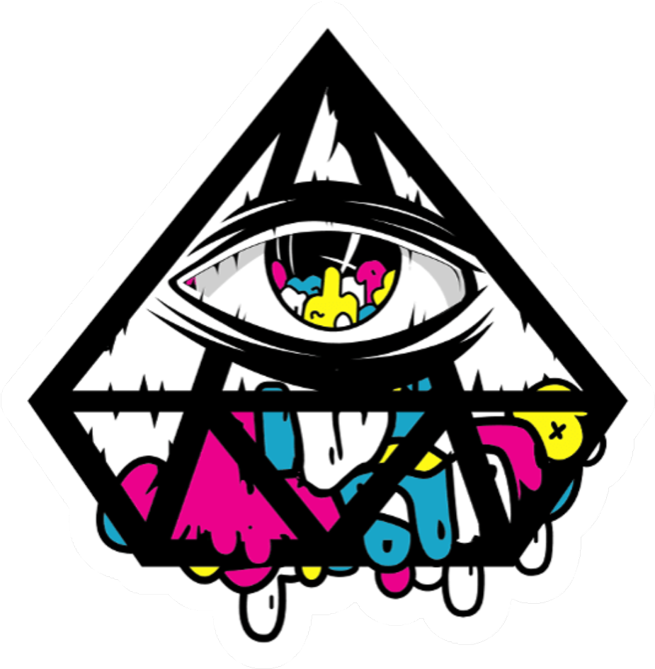 Colorful Graffiti Illuminati Eye Graphic PNG image