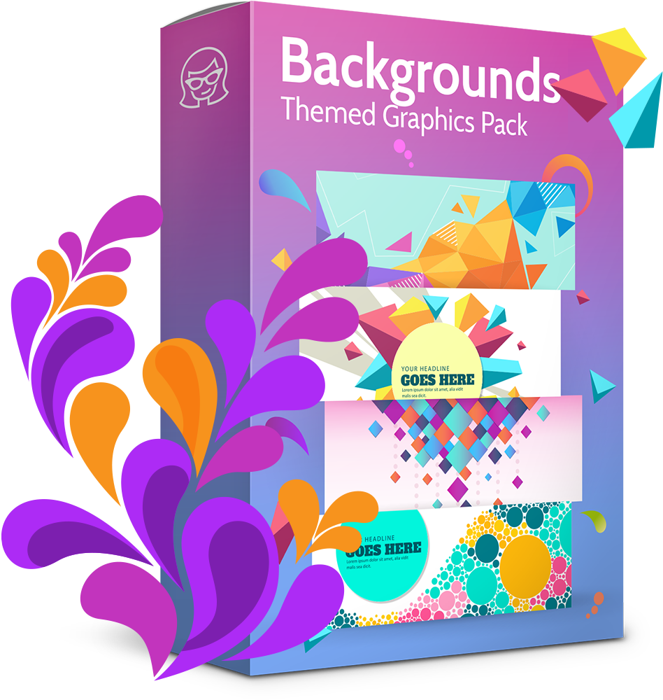 Colorful Graphics Pack Box Design PNG image