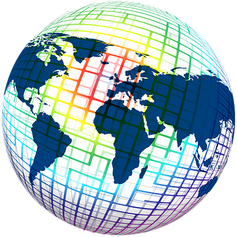 Colorful Grid Globe Illustration PNG image