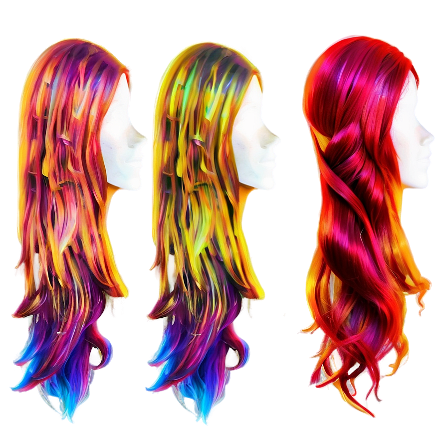 Colorful Hair Clipart Png 06282024 PNG image