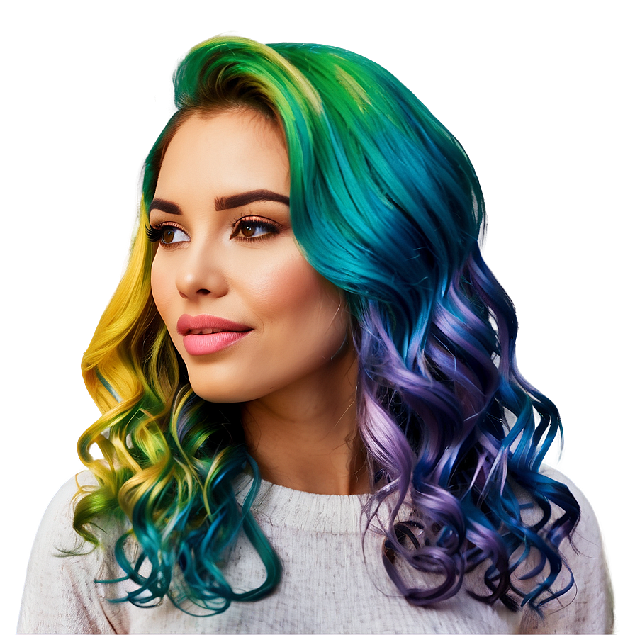 Colorful Hair Clipart Png Uux99 PNG image