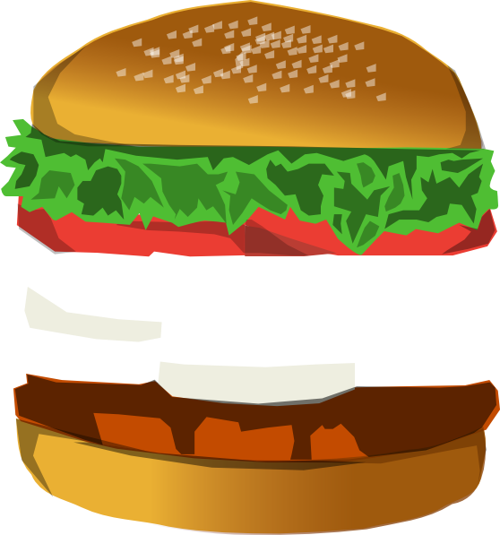 Colorful Hamburger Illustration PNG image