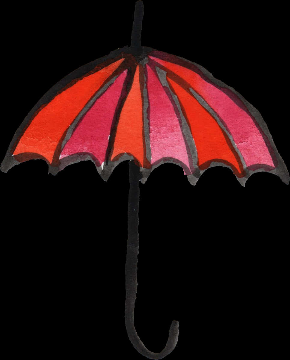 Colorful Hand Painted Umbrella PNG image