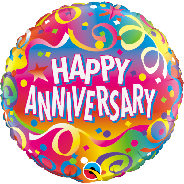 Colorful Happy Anniversary Balloon PNG image