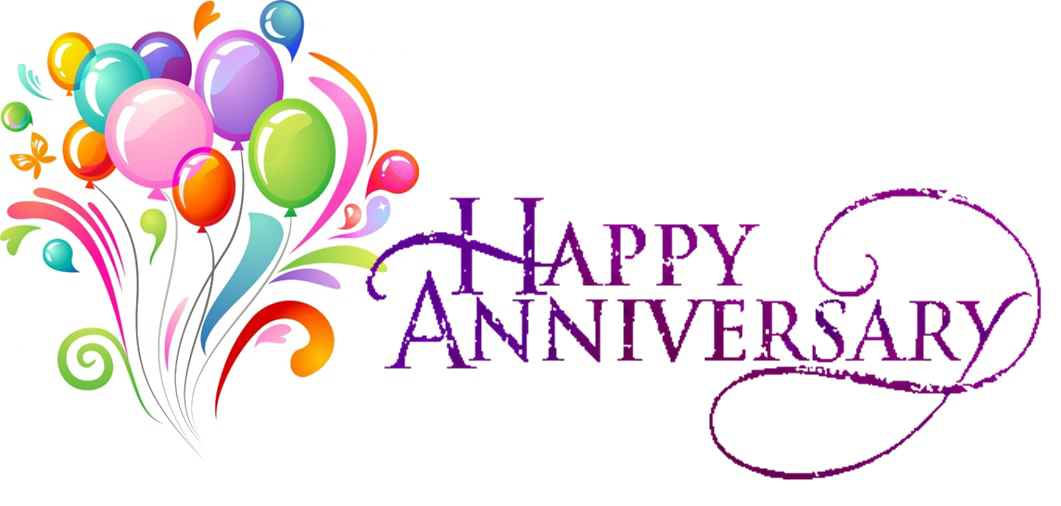 Colorful Happy Anniversary Greeting PNG image