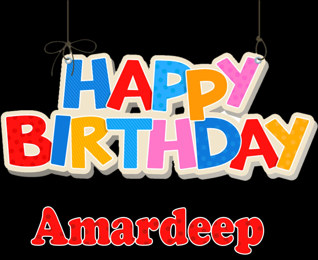 Colorful_ Happy_ Birthday_ Amardeep_ Sign PNG image