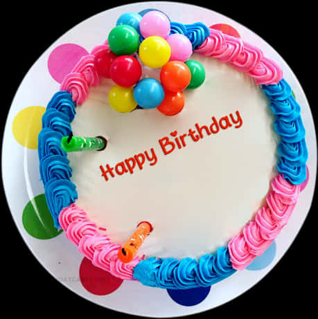 Colorful Happy Birthday Cake PNG image