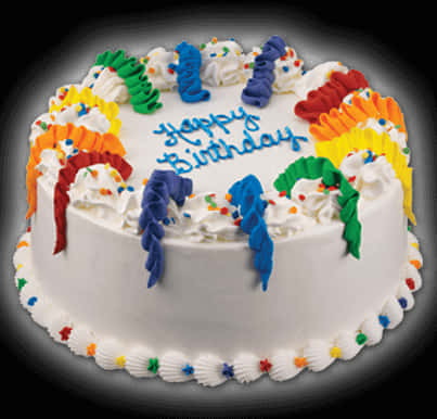 Colorful Happy Birthday Cake PNG image