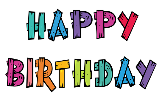 Colorful Happy Birthday Text Design PNG image