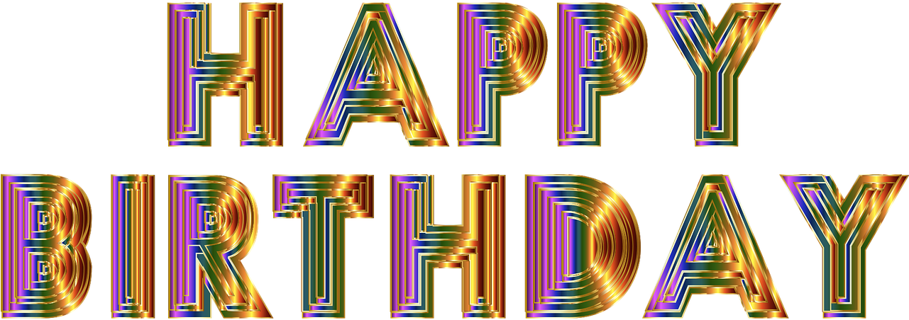 Colorful Happy Birthday Text PNG image