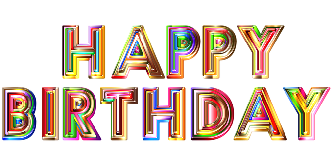 Colorful Happy Birthday Text PNG image