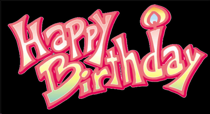 Colorful Happy Birthday Text Graphic PNG image