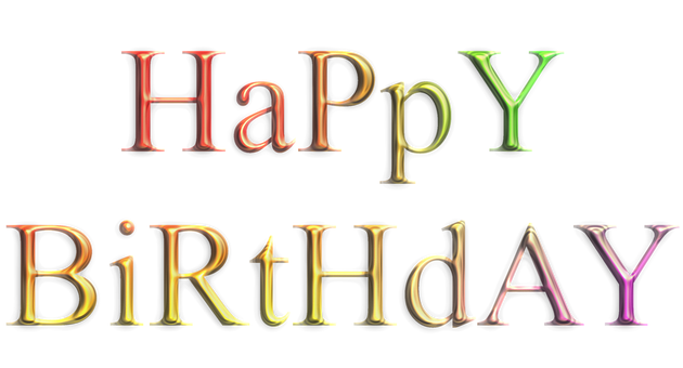 Colorful Happy Birthday Text PNG image