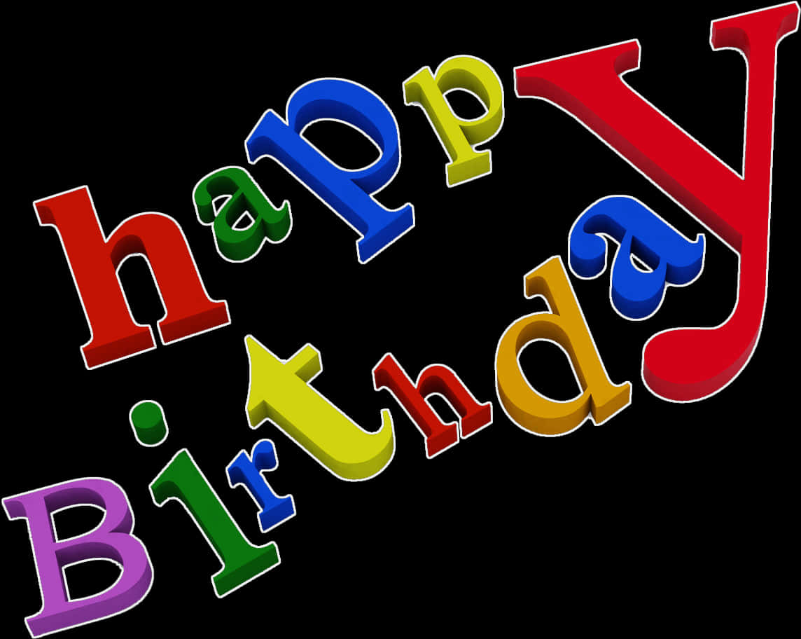 Colorful Happy Birthday Text3 D PNG image