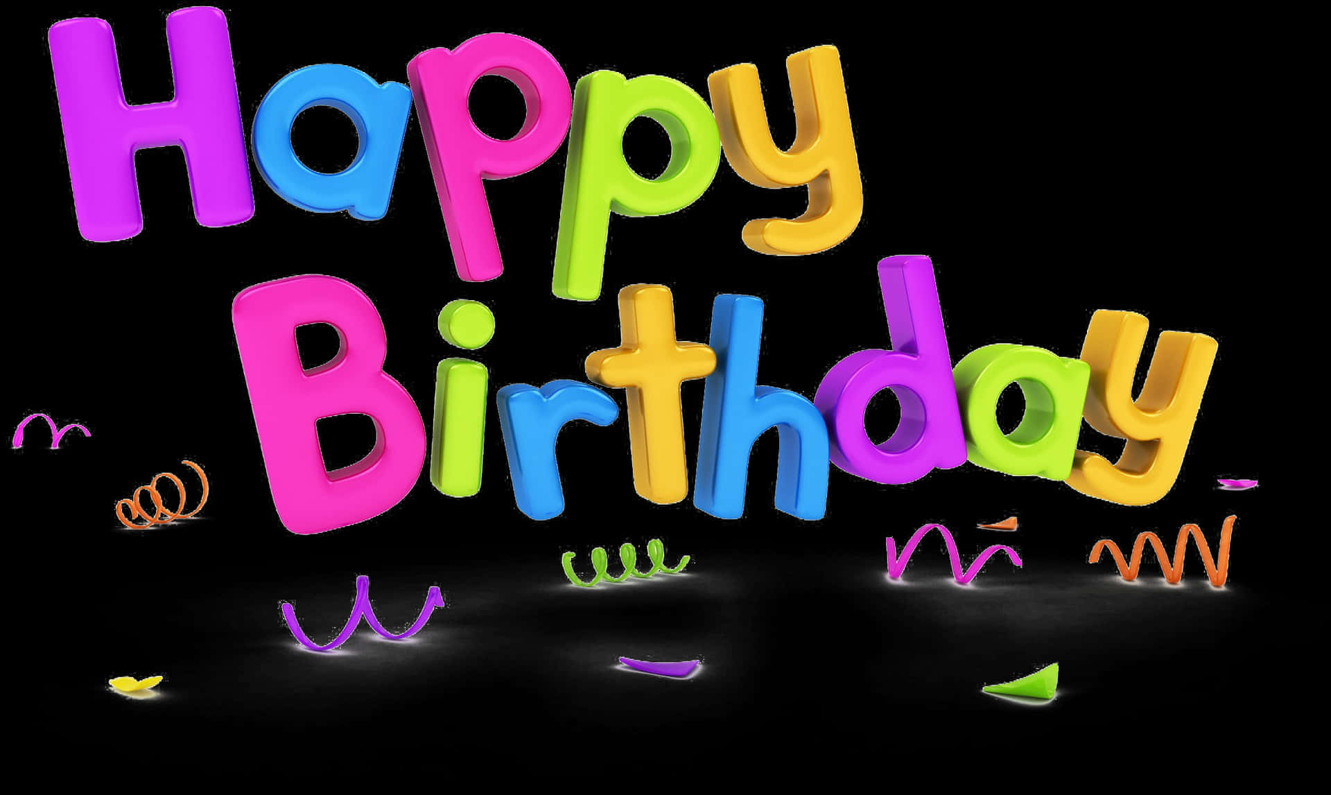 Colorful Happy Birthday3 D Text PNG image