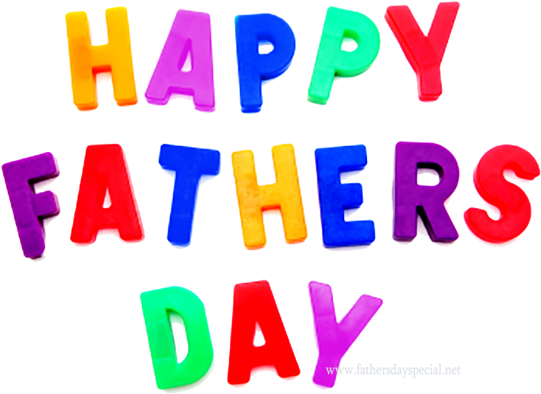Colorful Happy Fathers Day Text PNG image