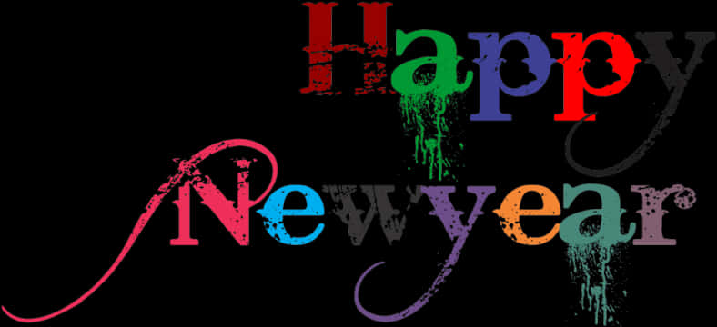 Colorful Happy New Year Graffiti PNG image