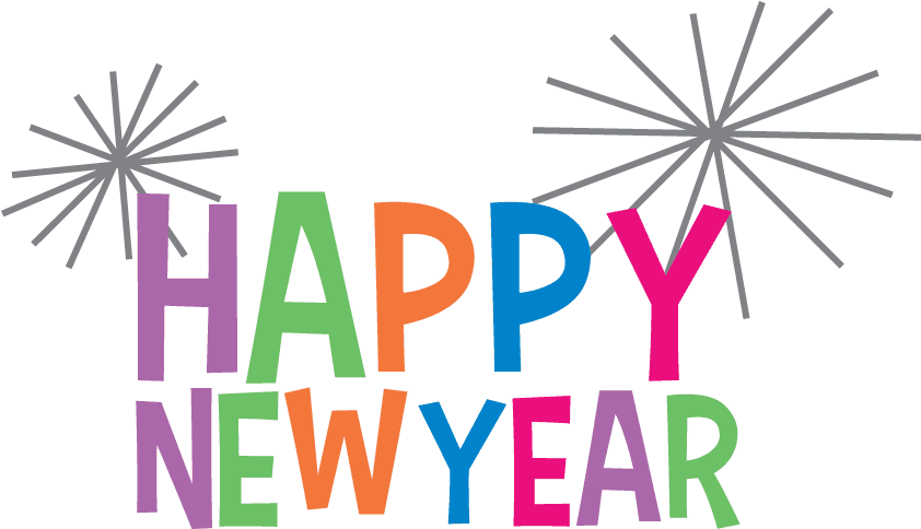 Colorful Happy New Year Greeting PNG image