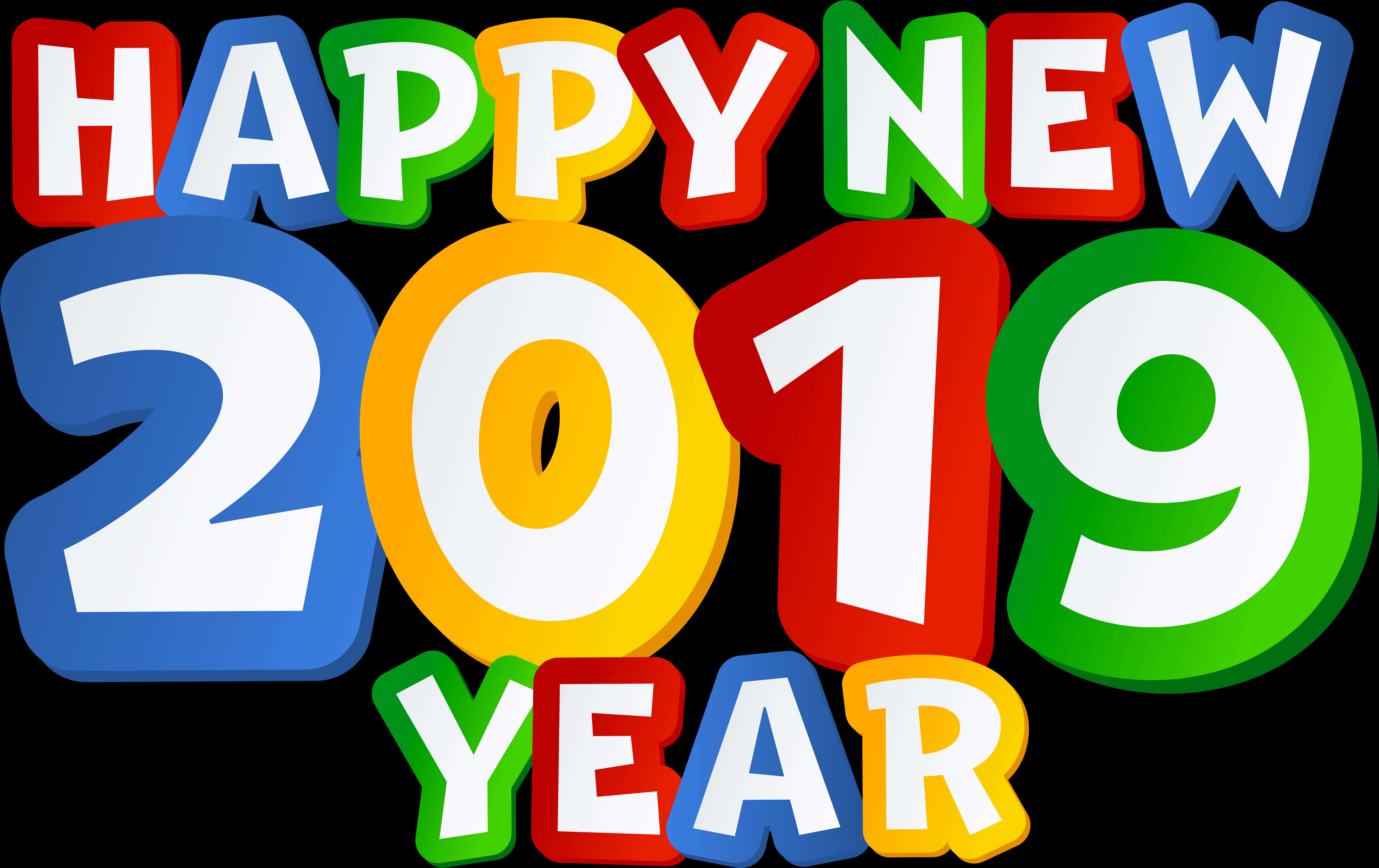 Colorful Happy New Year2019 Celebration PNG image