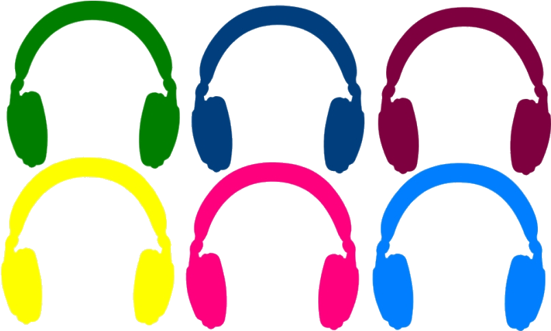 Colorful Headphones Vector Set PNG image
