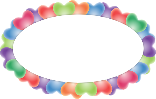 Colorful Heart Balloons Frame PNG image