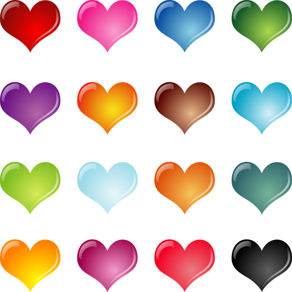 Colorful Heart Collection Vector PNG image